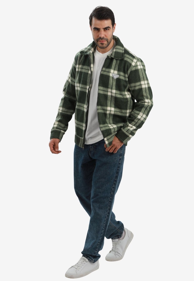 WHITE RABBIT Men’s Plaid Wool Blend Zip Jacket - Image 5